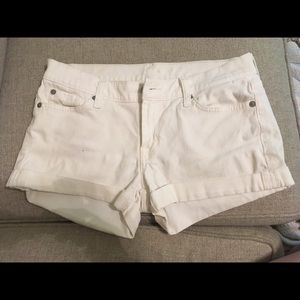 7 For All Mankind White Jean Shorts 27